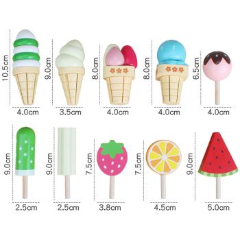 Großhandel B2B Eis Set Dessert Simulierter Eiscreme Stand aus Holz